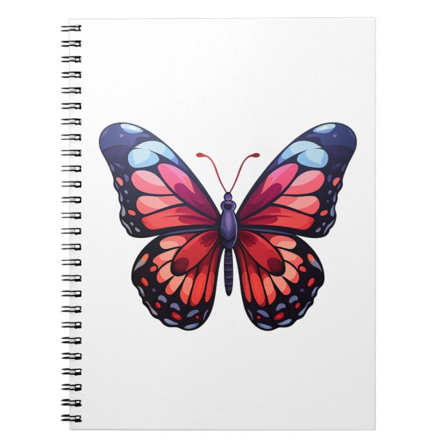 Cartoon butterfly illustration notebook (Front)