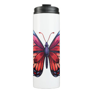 Cartoon butterfly illustration thermal tumbler