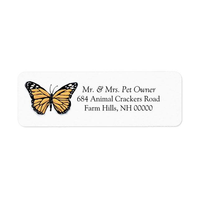 Cartoon Butterfly Return Address Labels Stickers (Front)