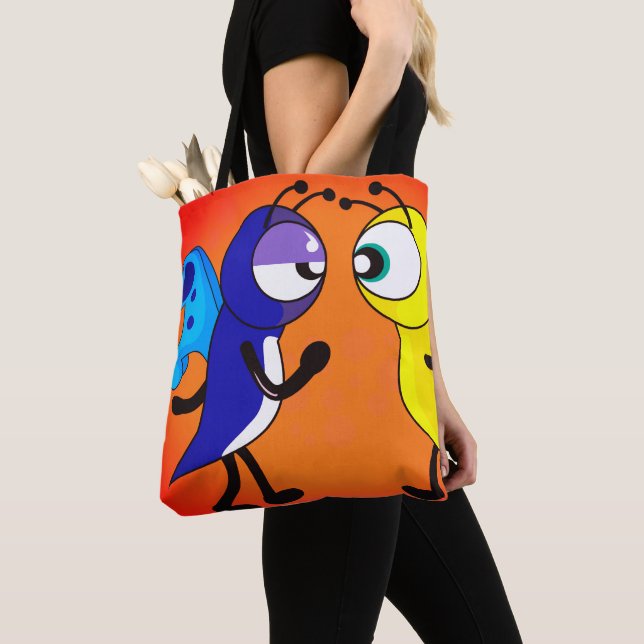 Cartoon Butterfly Tote Bag (Close Up)
