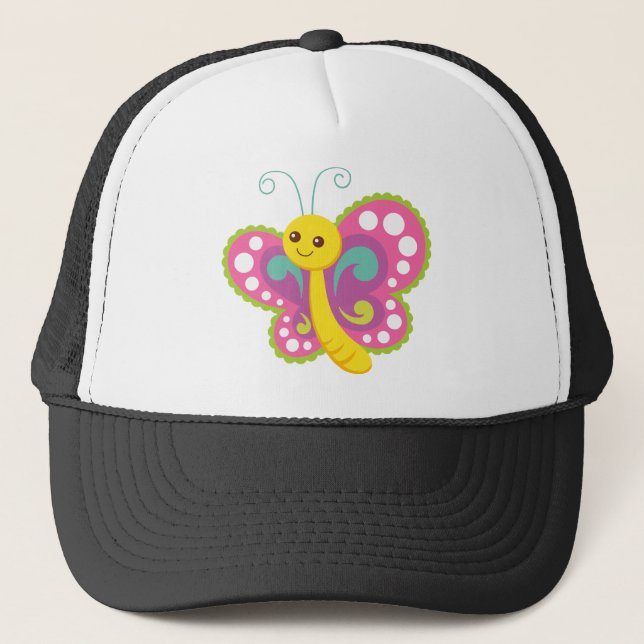 Cartoon Butterfly Trucker Hat (Front)
