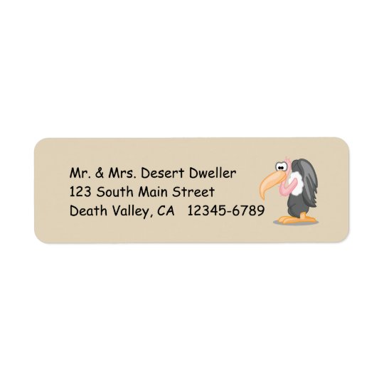 Cartoon Buzzard on Sand Coloured Background Return Address Label