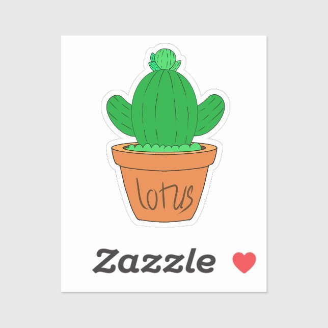 Cartoon Cactus Custom-Cut Vinyl Sticker (Sheet)