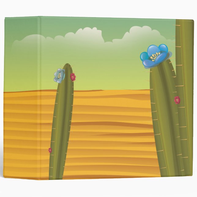 Cartoon Cactus Desert Binder (Front/Spine)