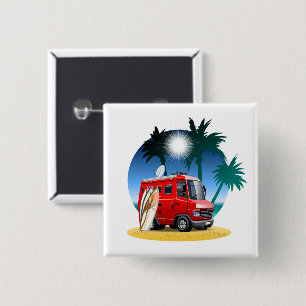 Cartoon Camper 2 Inch Square Button