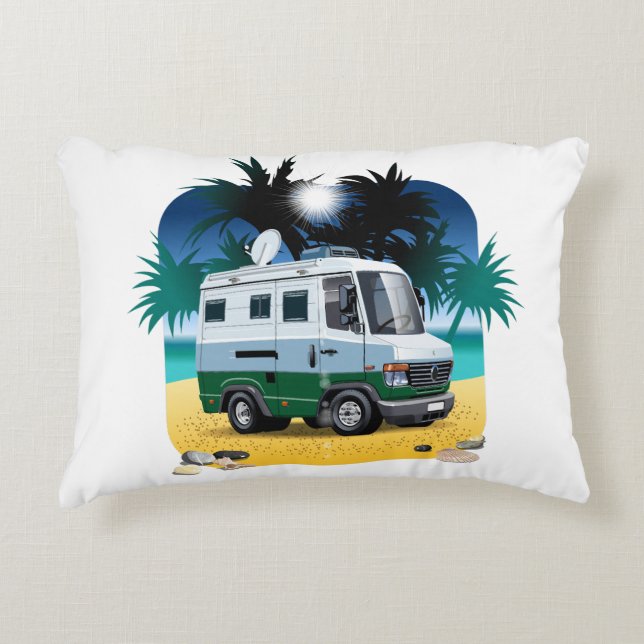 Cartoon Camper Accent Pillow (Front)