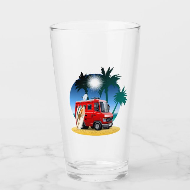 Cartoon Camper Glass (Front)