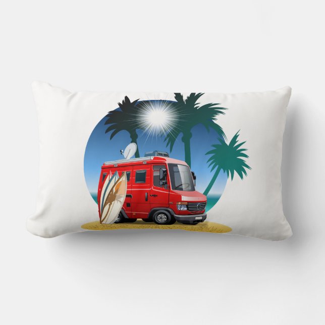Cartoon Camper Lumbar Pillow (Front)