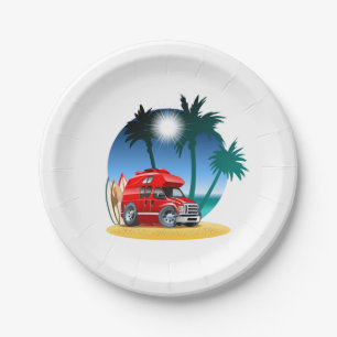 Cartoon Camper Paper Plate