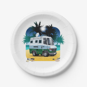 Cartoon Camper Paper Plate