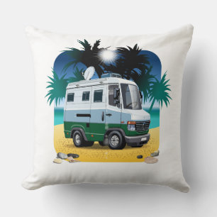 Cartoon Camper Throw Pillow