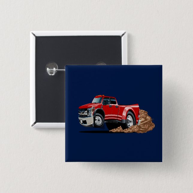 Cartoon car 2 inch square button (Front & Back)