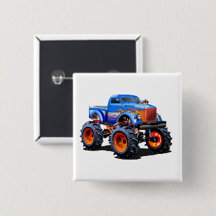 Cartoon car 2 inch square button