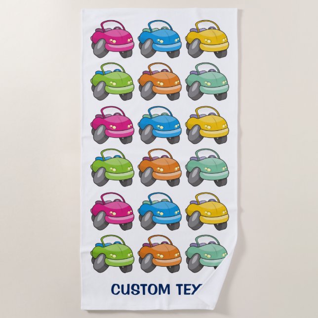 Cartoon Car Beach Towel (Front)
