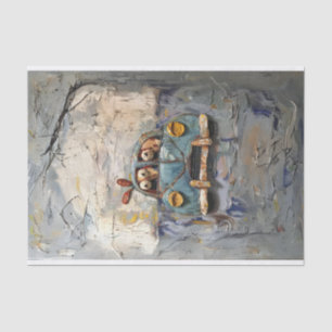 Cartoon car characters with textured look tissue paper