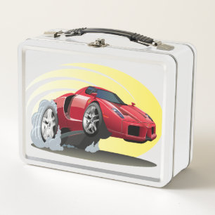 Cartoon car metal lunch box