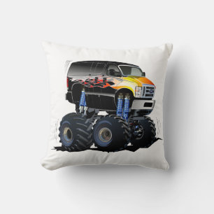Cartoon car throw pillow