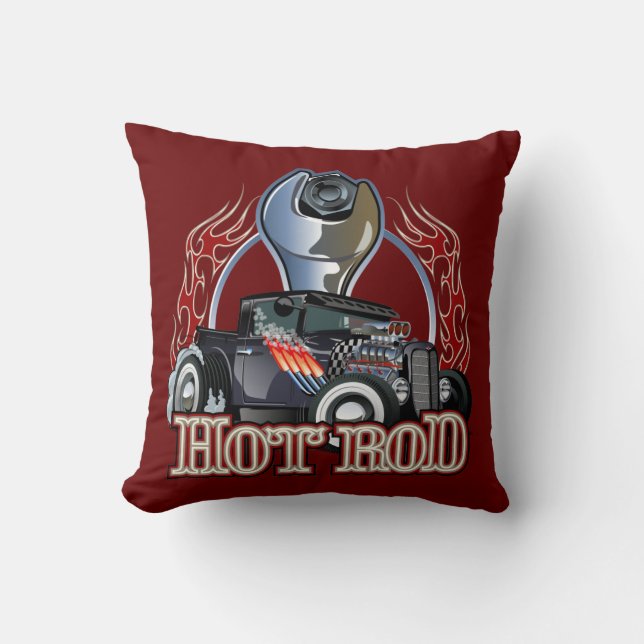 Cartoon car throw pillow (Front)