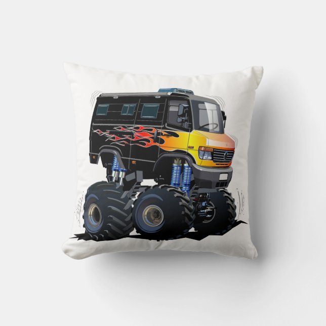Cartoon car throw pillow (Front)