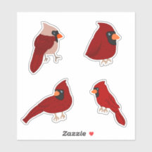 Cartoon Cardinal Sticker Pack