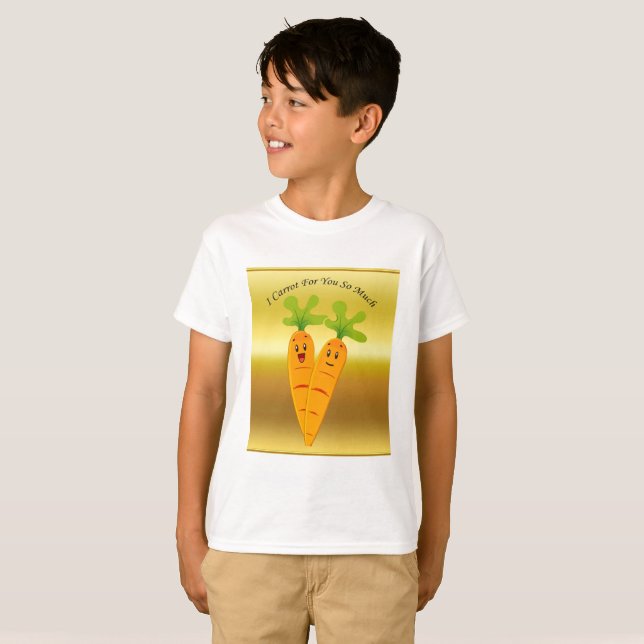 Cartoon carrots with big eyes and a smile to go T-Shirt (Front Full)