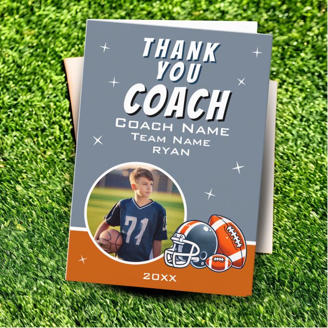 Cartoon Casque De Football Photo Merci Coach (Créateur téléchargé)