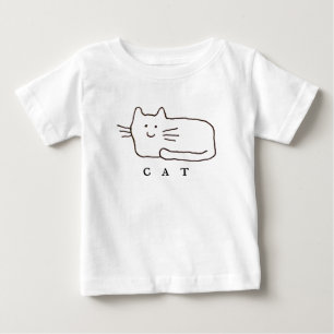 Cartoon Cat Doodle Line Art Baby Toddler T-Shirt