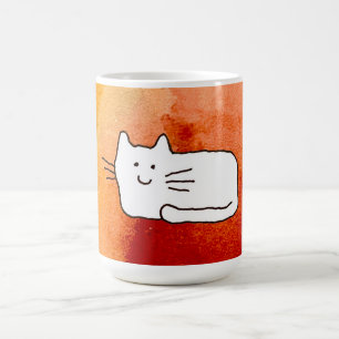 Cartoon Cat Doodle Line Drawing Coffee Mug