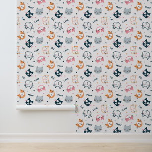 Cartoon Cat Faces Wallpaper