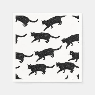 Cartoon cat illustration napkin