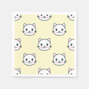 Cartoon cat illustration napkin