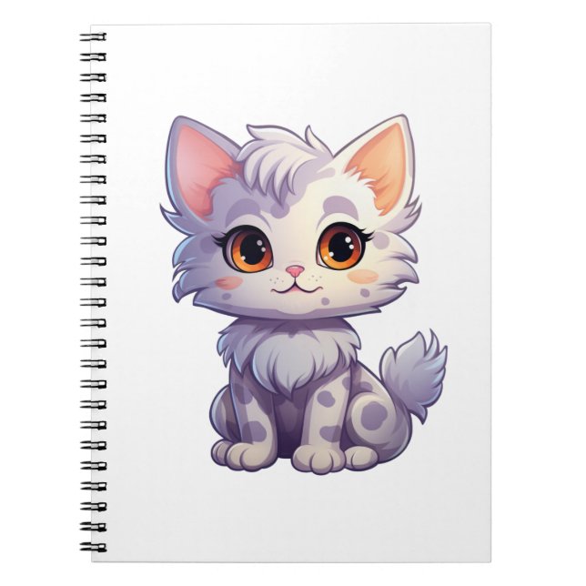 Cartoon cat illustration notebook (Front)