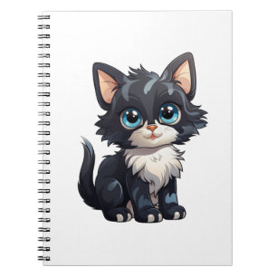 Cartoon cat illustration notebook