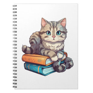 Cartoon cat illustration notebook