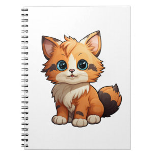 Cartoon cat illustration notebook