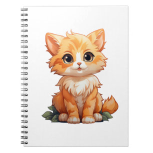 Cartoon cat illustration notebook
