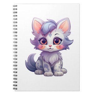 Cartoon cat illustration notebook