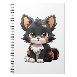 Cartoon cat illustration notebook
