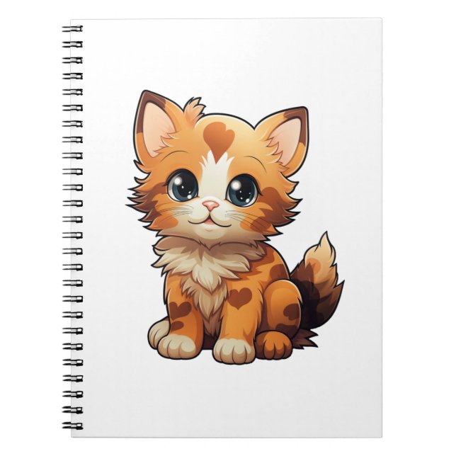 Cartoon cat illustration notebook (Front)