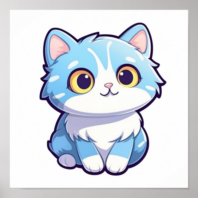 Cartoon cat illustration poster (Front)