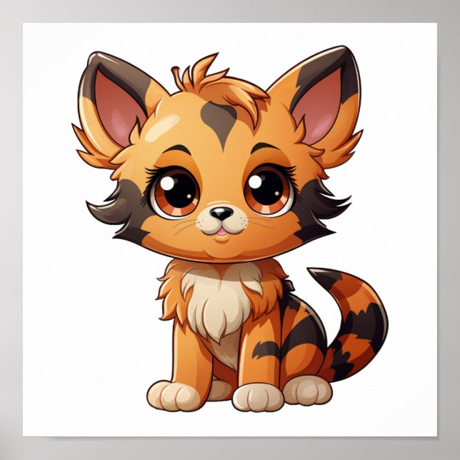 Cartoon cat illustration poster (Front)