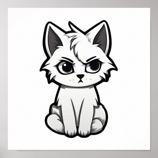 Cartoon cat illustration poster (Front)