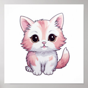 Cartoon cat illustration poster