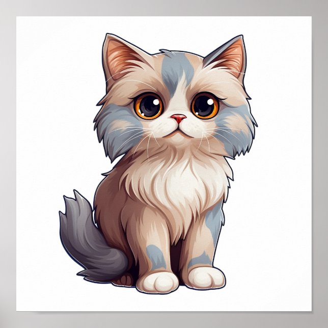 Cartoon cat illustration poster (Front)