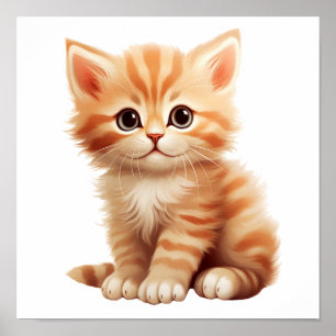 Cartoon cat illustration poster