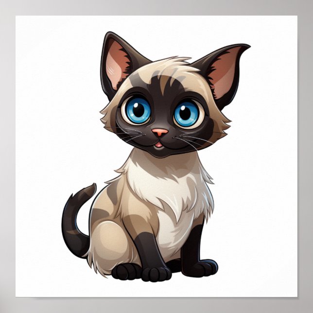 Cartoon cat illustration poster (Front)