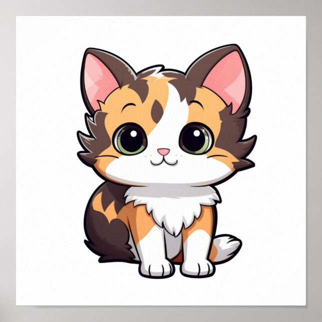 Cartoon cat illustration poster (Front)