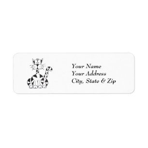 Cartoon Cat Return Address Labels