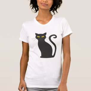 Cartoon Cat With Yellow Eyes T-Shirt