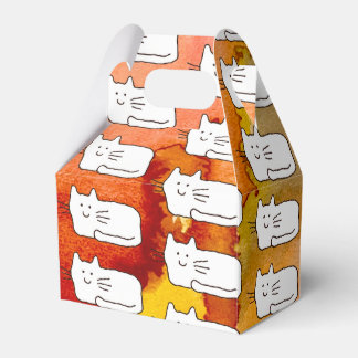 Cartoon Cats Doodle Line Drawing Favor Boxes